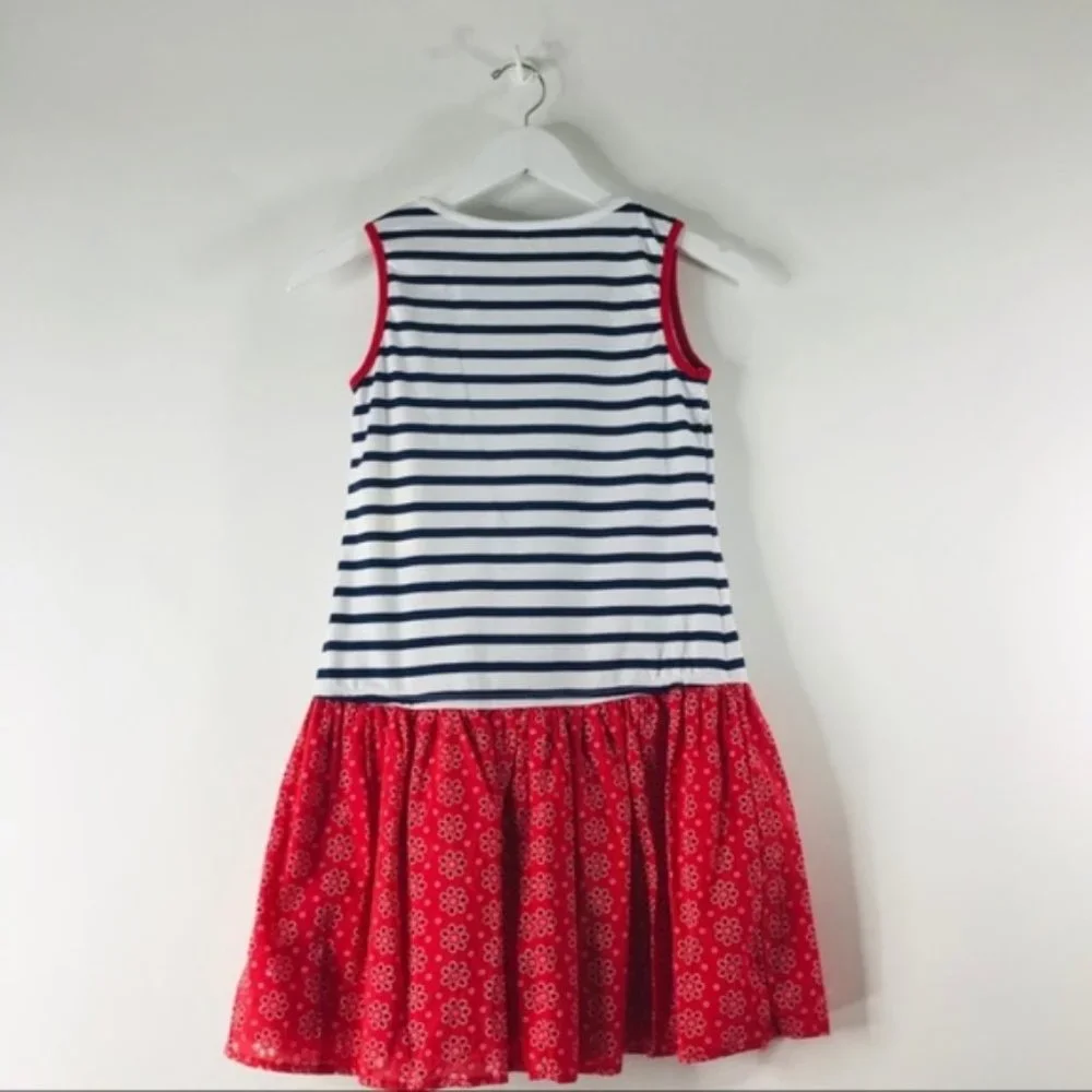 Disney Kids Girls Large 10 Minnie's Mix Music Red, White, Blue Eyelet Dress NWT